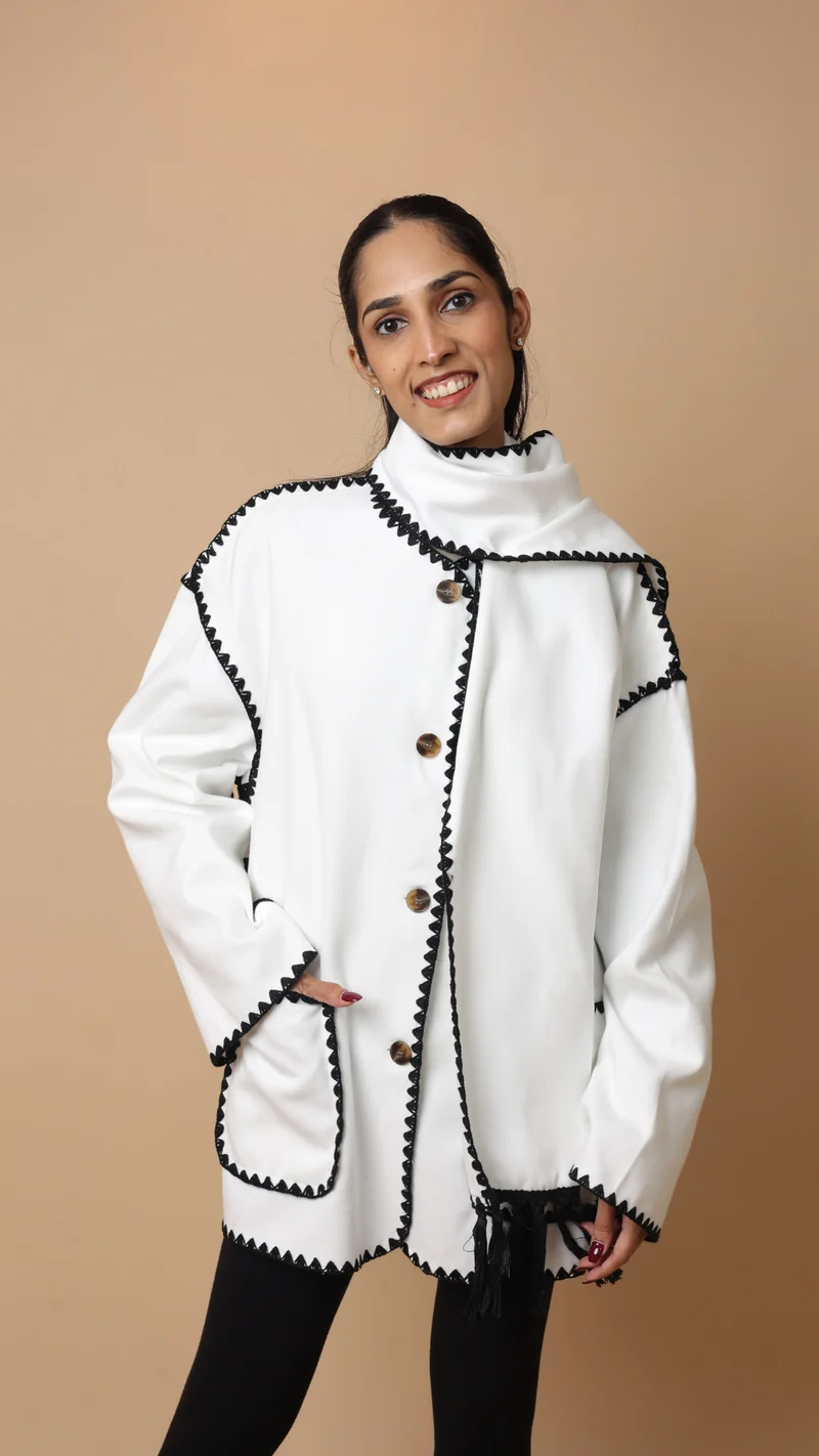 Velora Coat with Scarf (Grey)