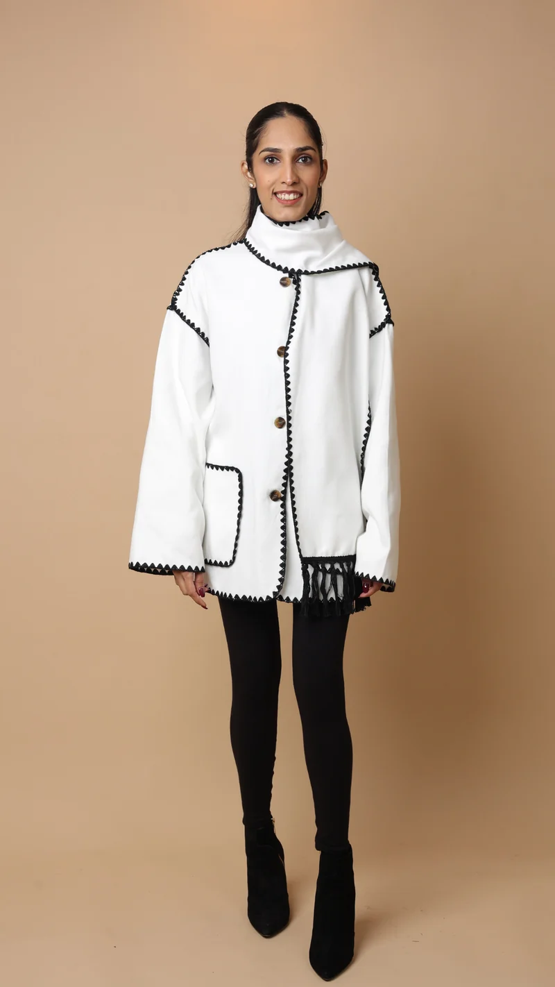 Velora Coat with Scarf (Grey)