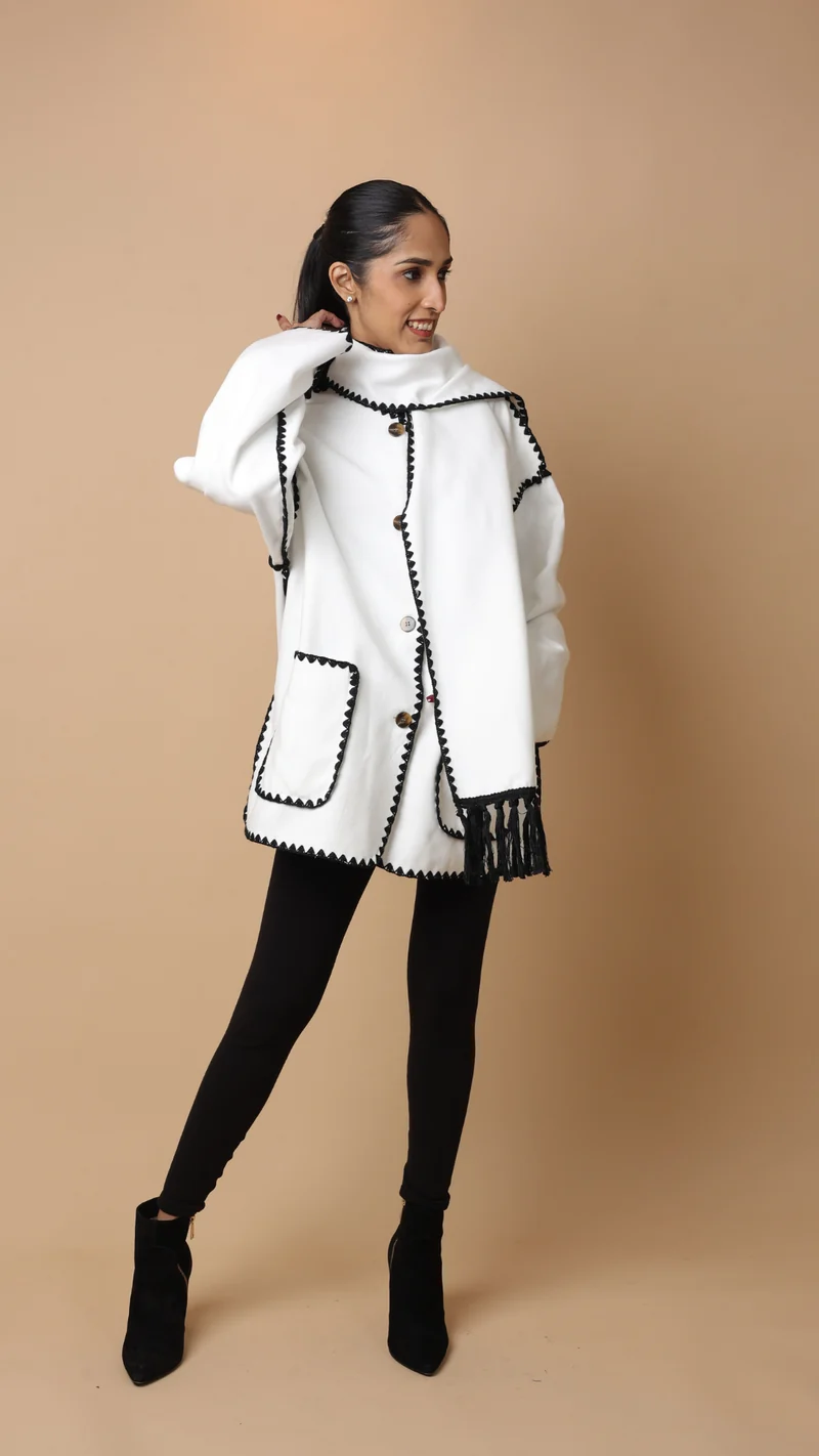 Velora Coat with Scarf (Grey)