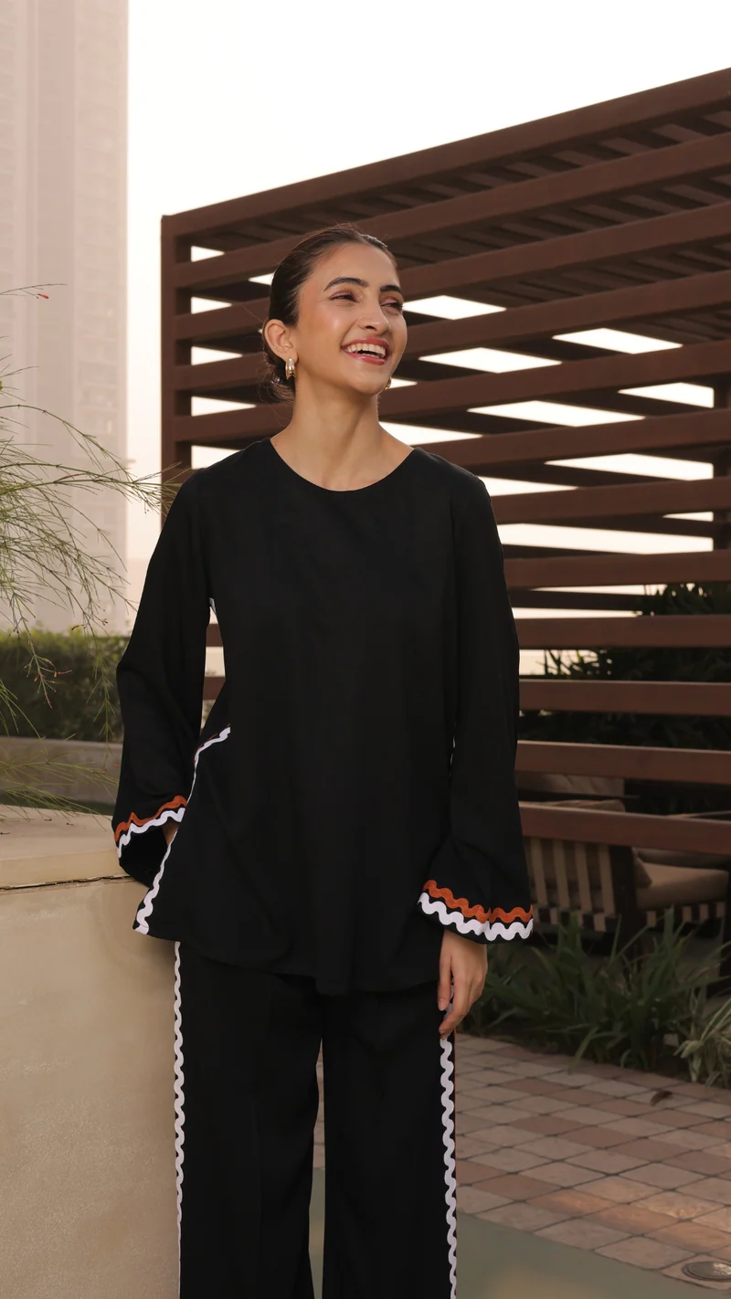 Owen Coord Set in Black - Full Sleeves (As Seen On Shreya Lakhani)
