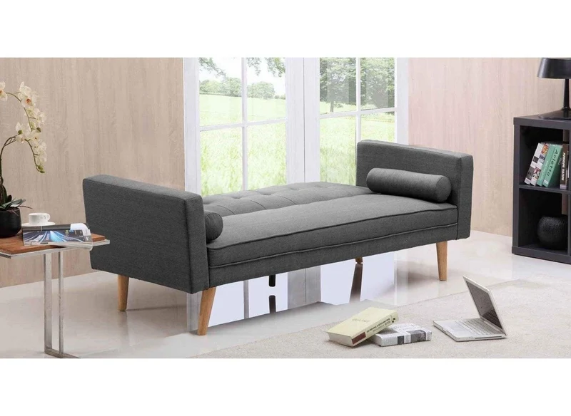 Banquette clic clac gris en tissu TANIA