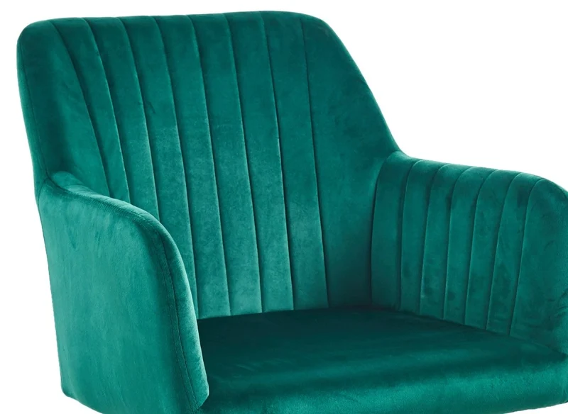 Lot de 2 chaises en velours vert pieds en métal noir RATUS