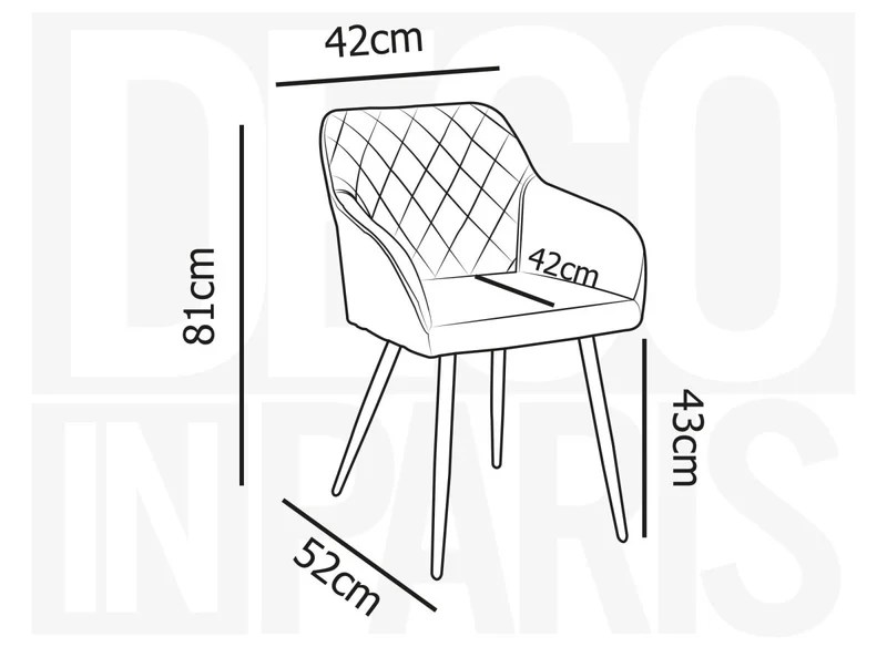 Lot de 2 chaises avec accoudoirs en velours beige KANA