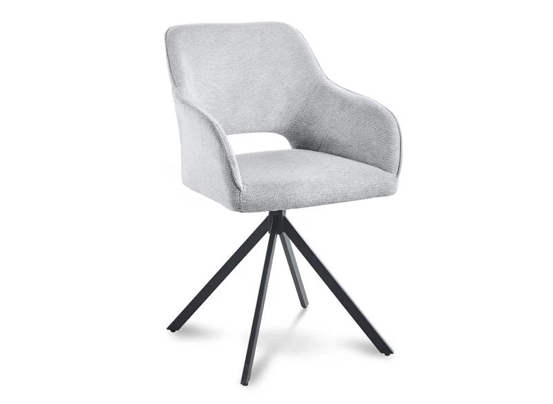 Lot de 2 chaises pivotantes design en velours gris clair CIEL