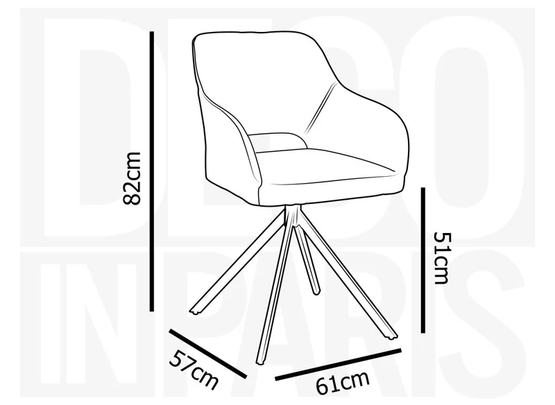 Lot de 2 chaises pivotantes design en velours gris clair CIEL