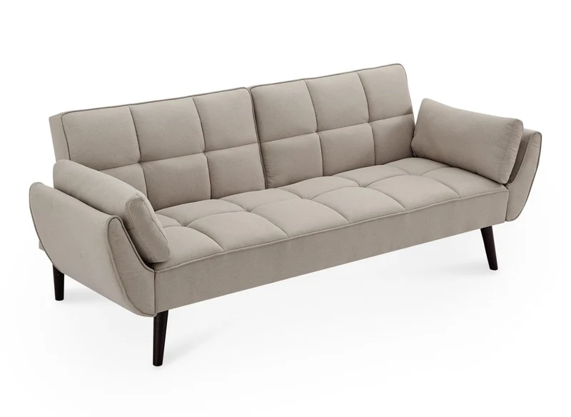 Canapé clic clac 3 places en tissu beige NARA