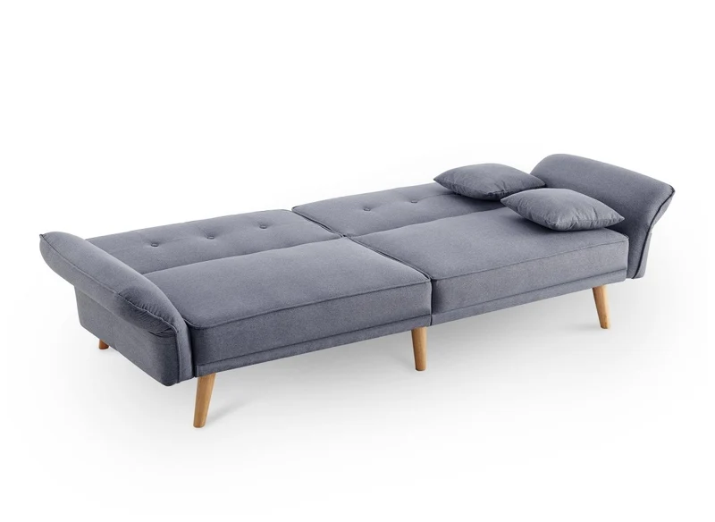 Canapé clic clac 3 places en tissu gris CHILI