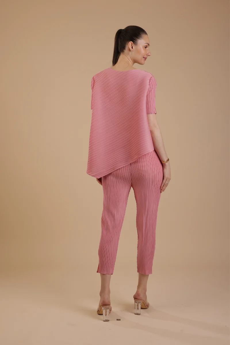 Hector Pleated Coord set (Salmon Pink)