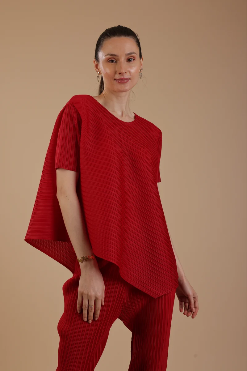 Hector Pleated Coord set (Red)