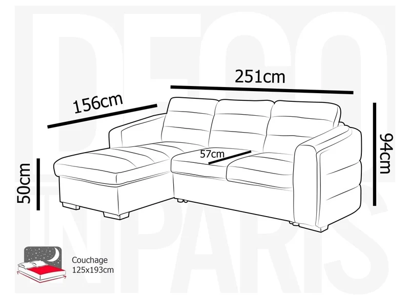 Canapé d'angle convertible avec coffre en tissu bouclette beige CALANDRA - Angle gauche
