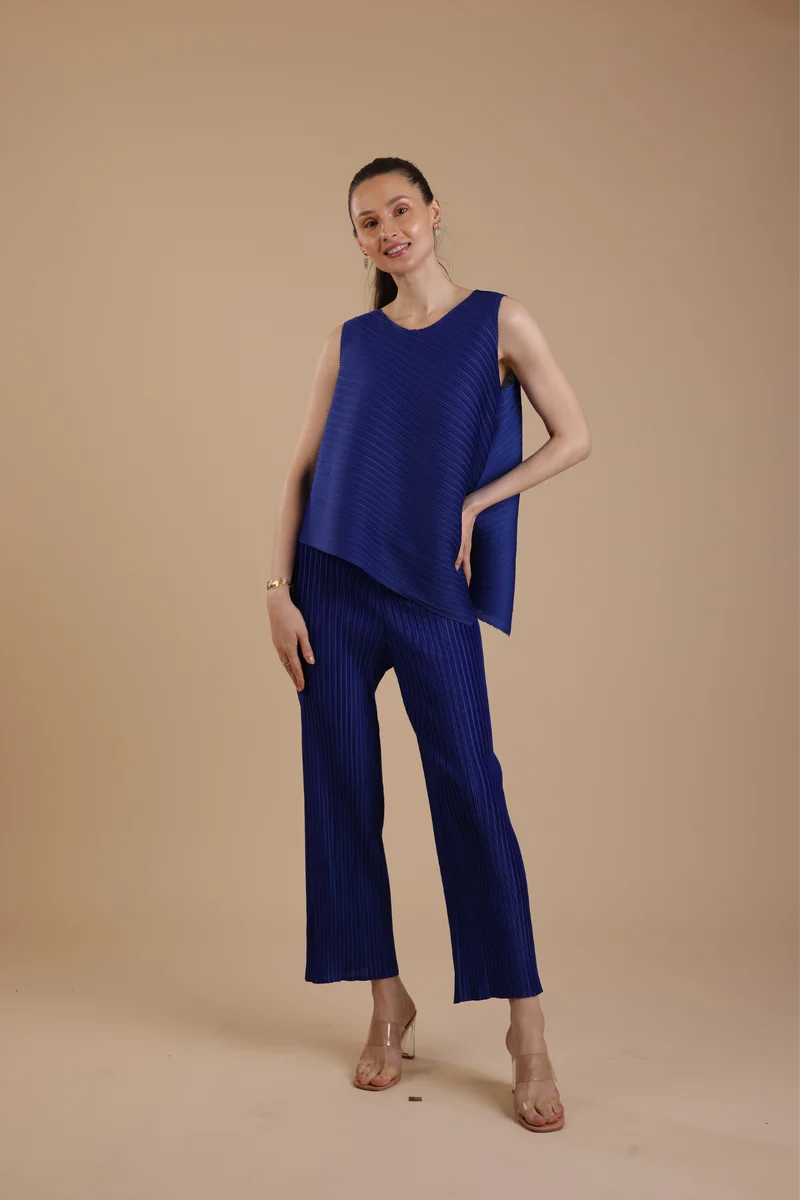 Murcia Pleated Coord Set (Royal Blue)