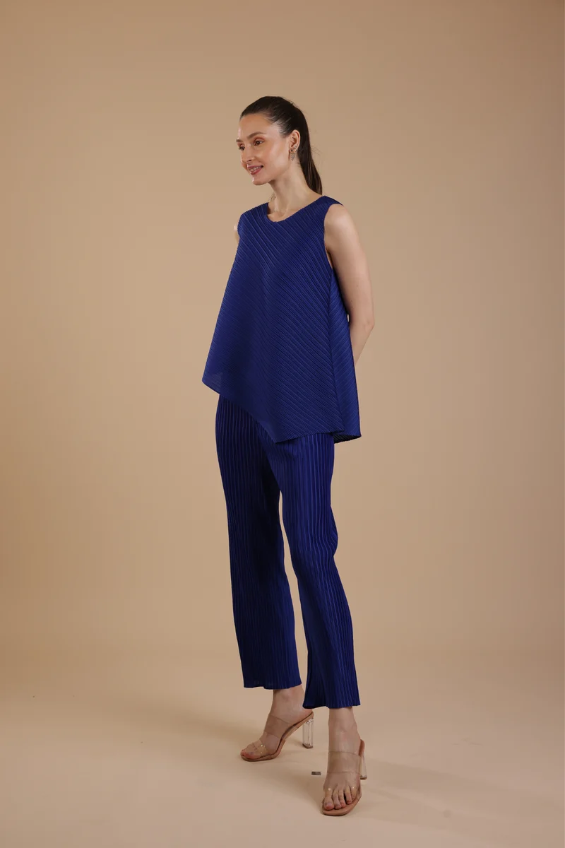 Murcia Pleated Coord Set (Royal Blue)