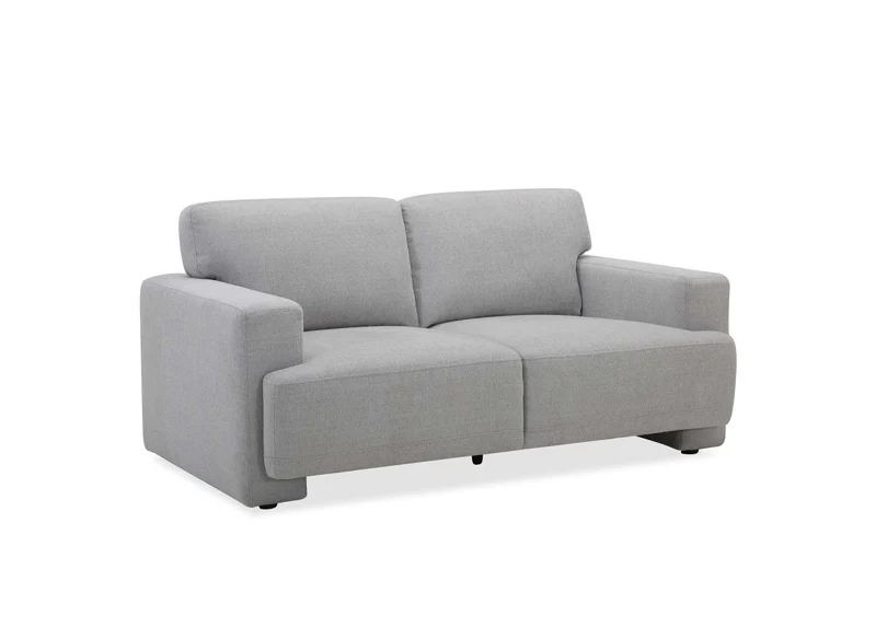 Canapé fixe 2 places en tissu gris AYLINE