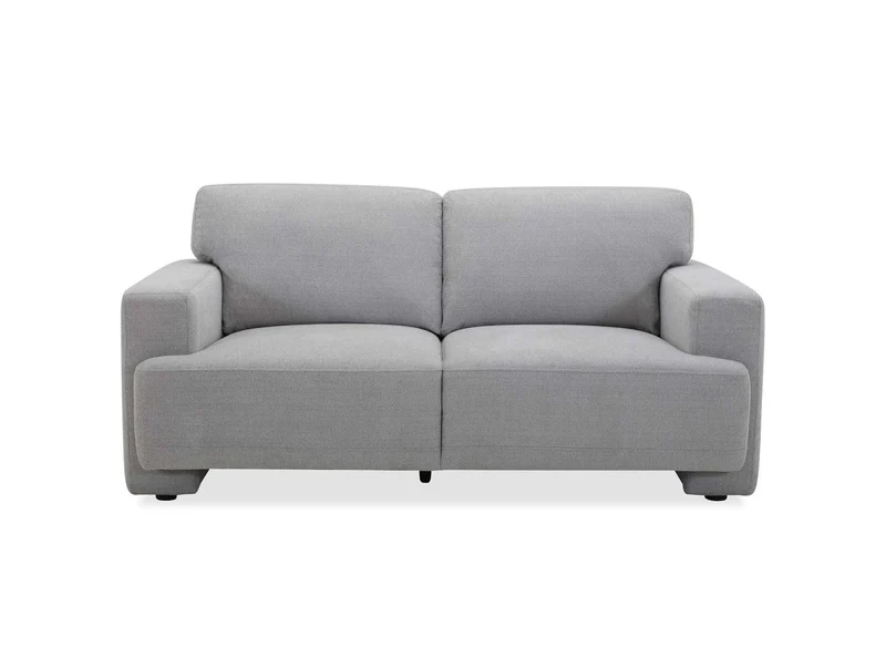 Canapé fixe 2 places en tissu gris AYLINE