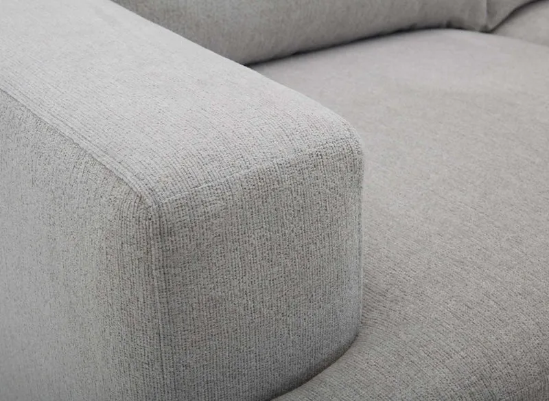 Canapé fixe 2 places en tissu gris AYLINE