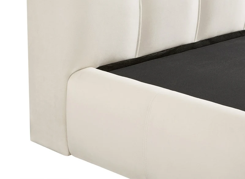 Lit coffre en velours beige 160x200 cm GEORGINA
