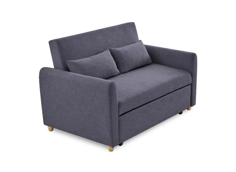 Canapé convertible 2 places en tissu gris foncé KALAYA