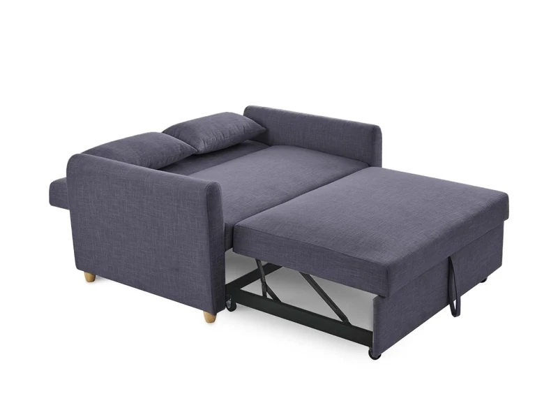 Canapé convertible 2 places en tissu gris foncé KALAYA