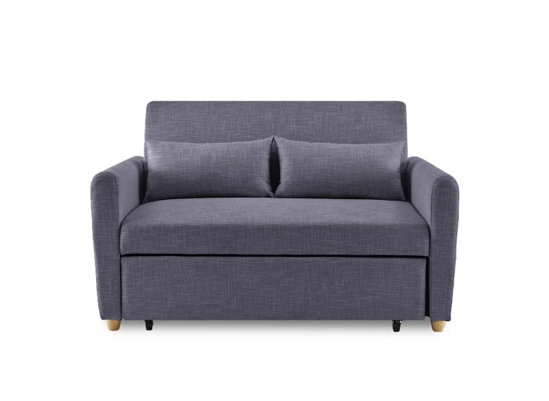 Canapé convertible 2 places en tissu gris foncé KALAYA
