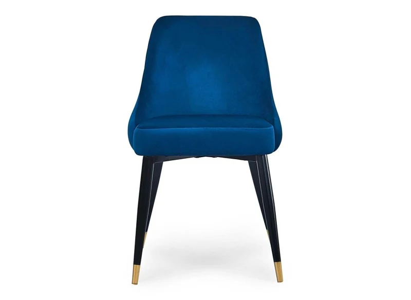 Lot de 2 chaises capitonnées en velours bleu DORINA