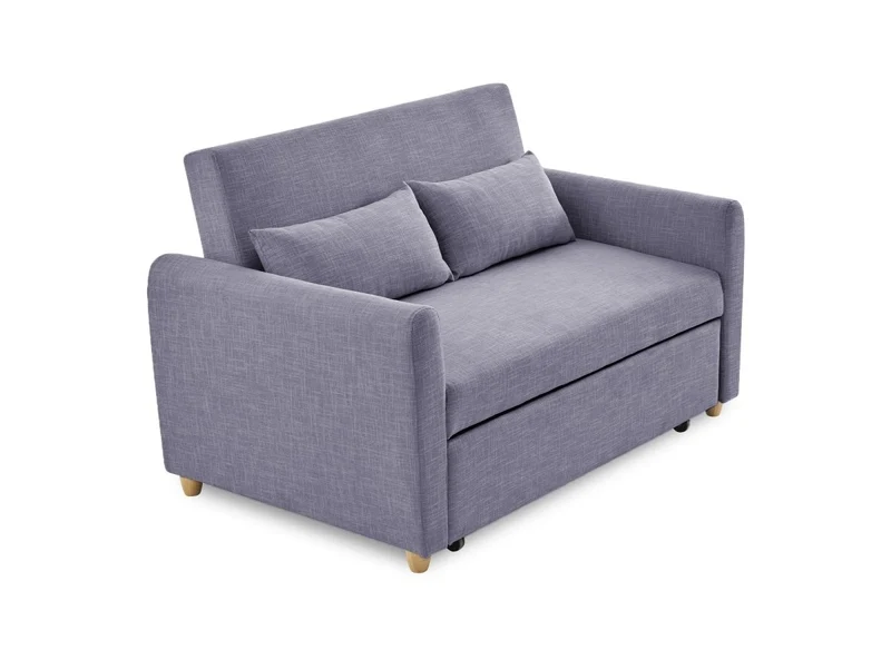Canapé convertible 2 places en tissu gris KALAYA