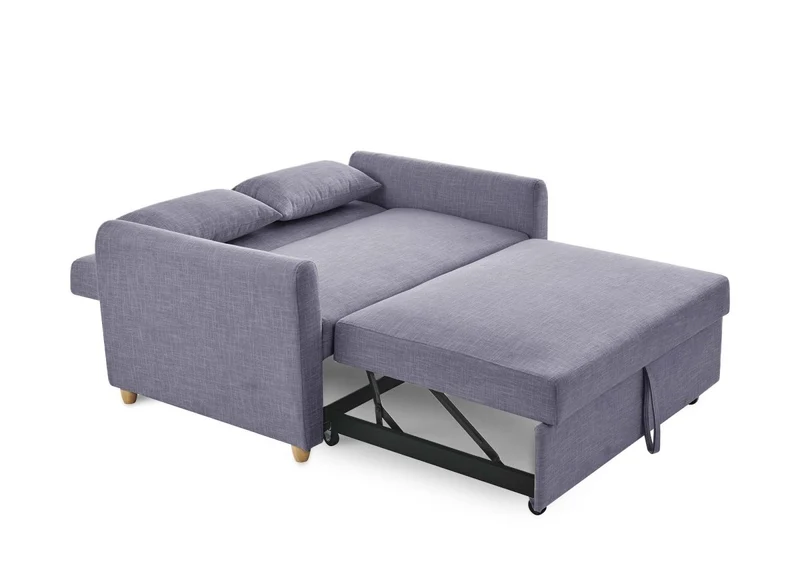 Canapé convertible 2 places en tissu gris KALAYA