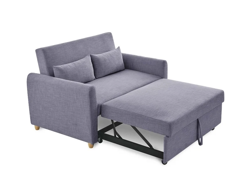 Canapé convertible 2 places en tissu gris KALAYA