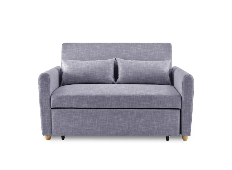 Canapé convertible 2 places en tissu gris KALAYA