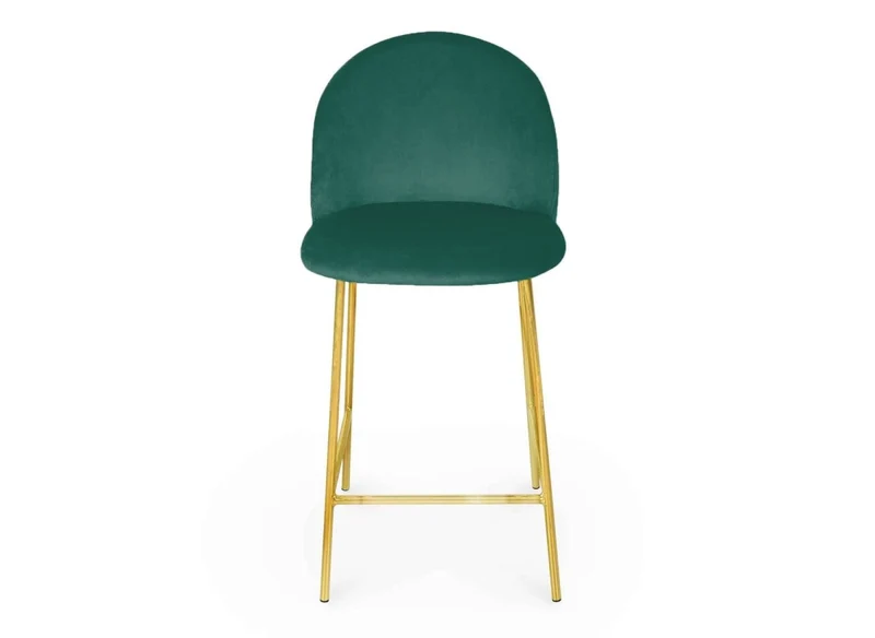 Lot de 2 tabourets de bar design en velours vert ARABEL