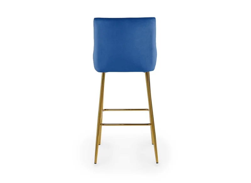 Lot de 2 tabourets de bar design en velours bleu LALYA