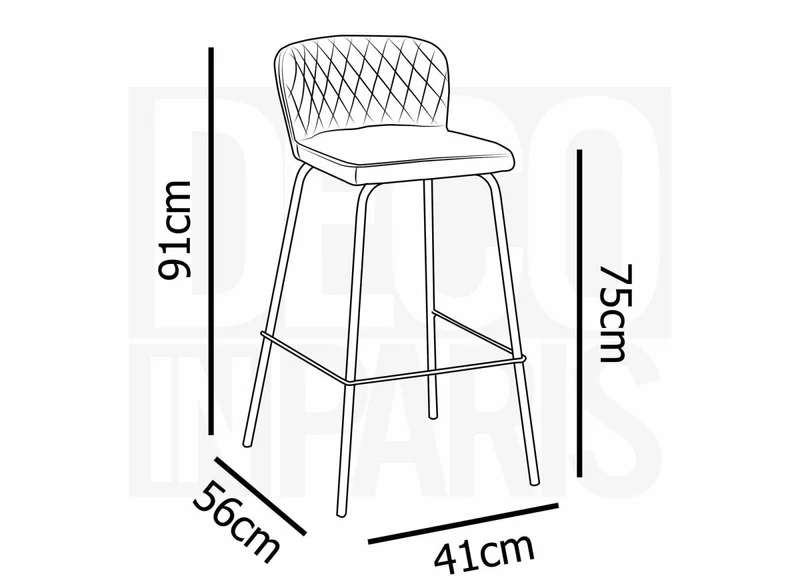 Lot de 2 tabourets de bar design en velours vert BOSCO