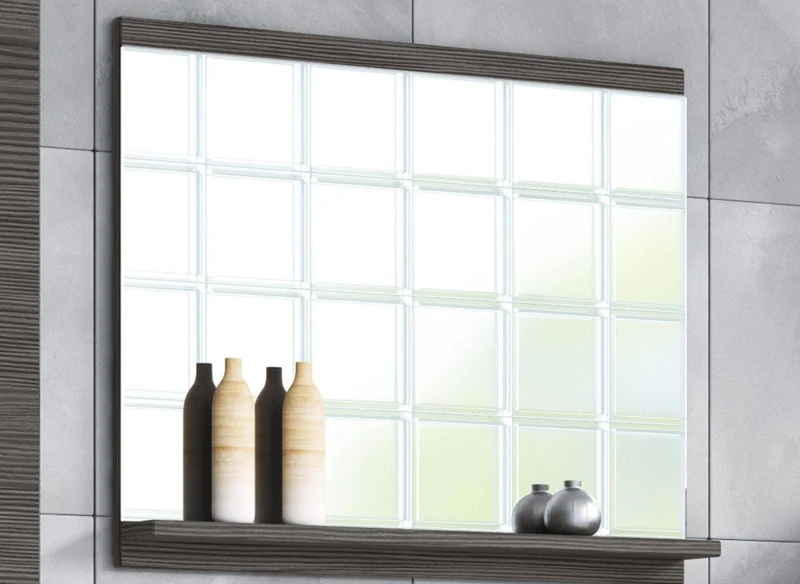 Ensemble meubles salle de bain design suspendu - Wengé ALBY