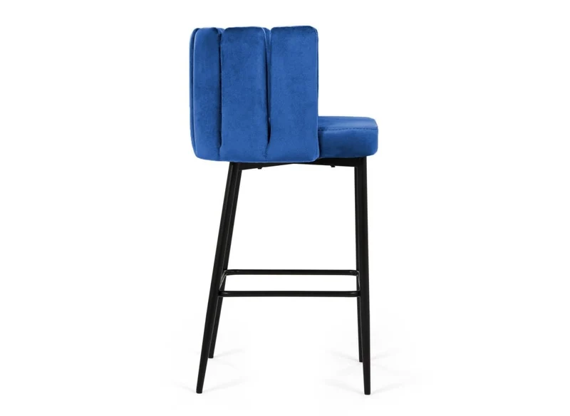 Lot de 2 tabourets de bar design en velours bleu DEBBY
