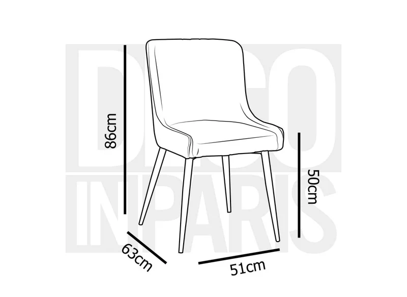 Lot de 2 chaises design en velours vert JENNY