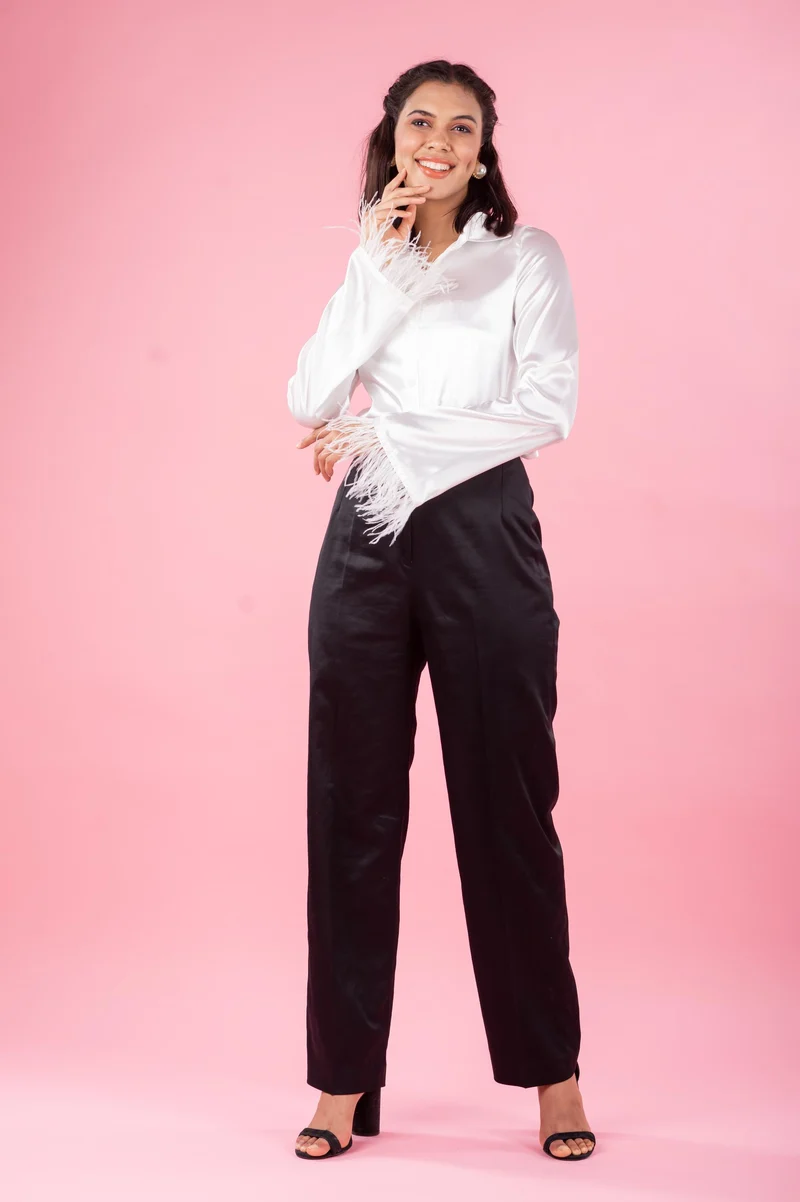 Olivia Satin Shirt (White)