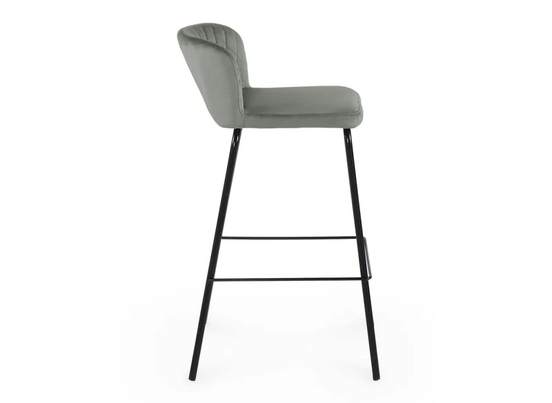 Lot de 2 tabourets de bar design en velours gris BOSCO