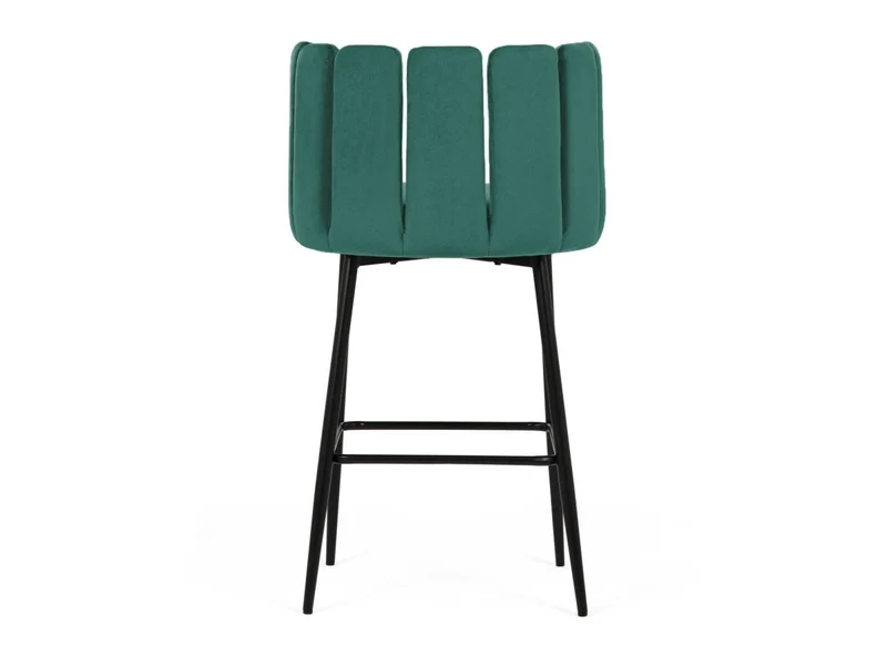Lot de 2 tabourets de bar design en velours vert DEBBY