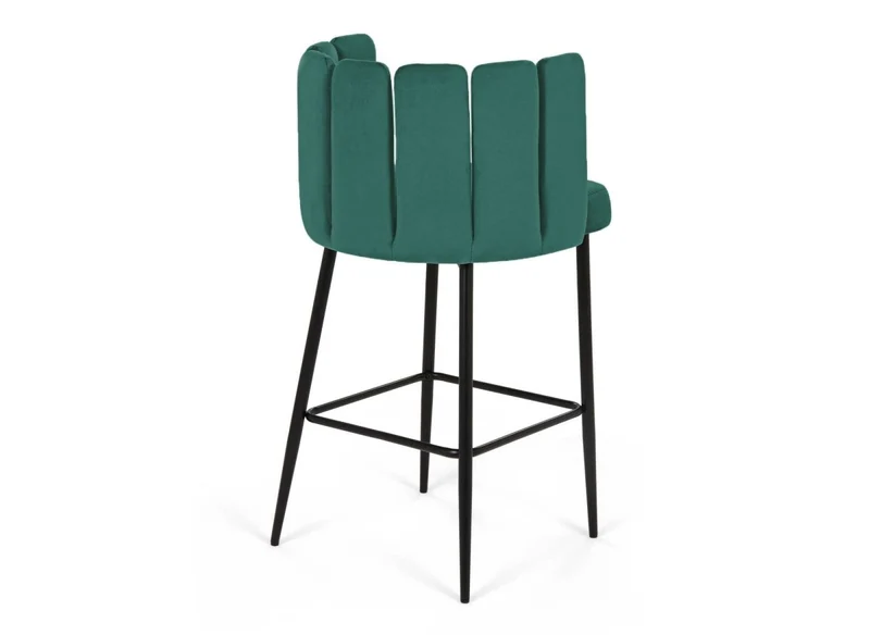 Lot de 2 tabourets de bar design en velours vert DEBBY