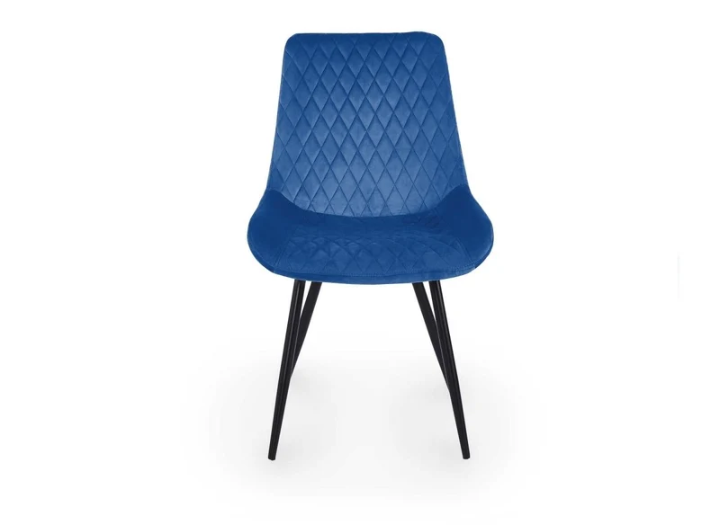 Lot de 2 chaises design en velours bleu YOLA