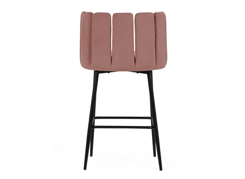 Lot de 2 tabourets de bar design en velours rose DEBBY