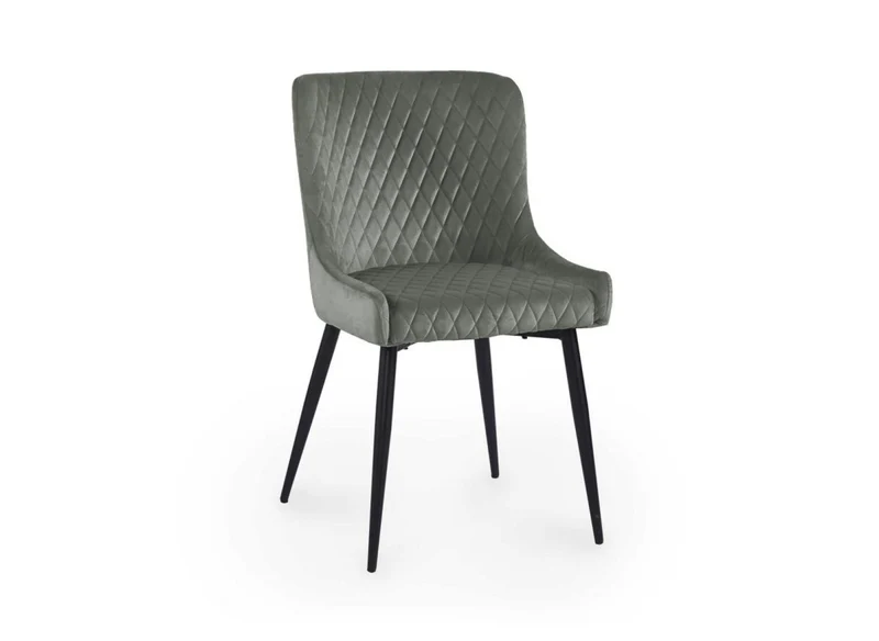 Lot de 2 chaises design en velours gris JENNY