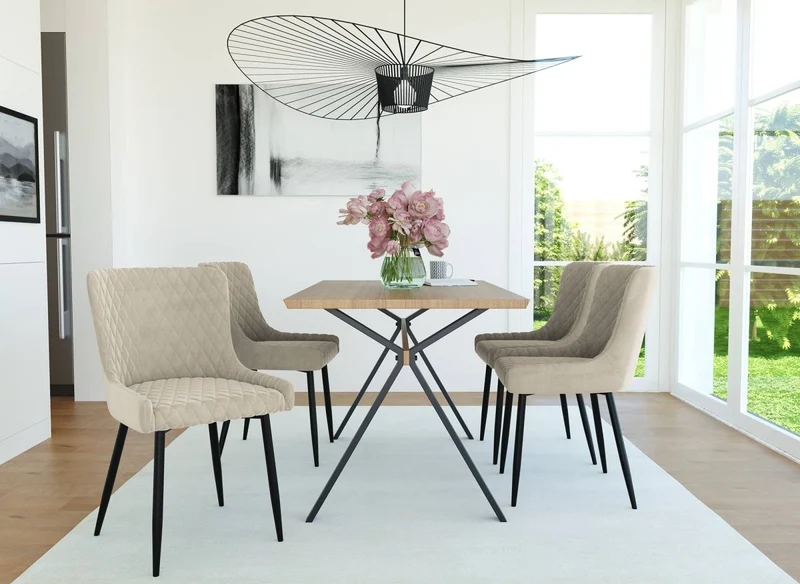 Lot de 2 chaises design en velours beige JENNY