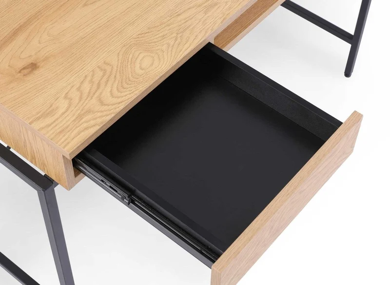 Bureau compact design industriel en bois et métal EDMOND