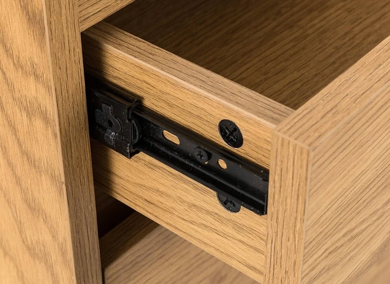 Commode 5 tiroirs en bois couleur chêne SACHA