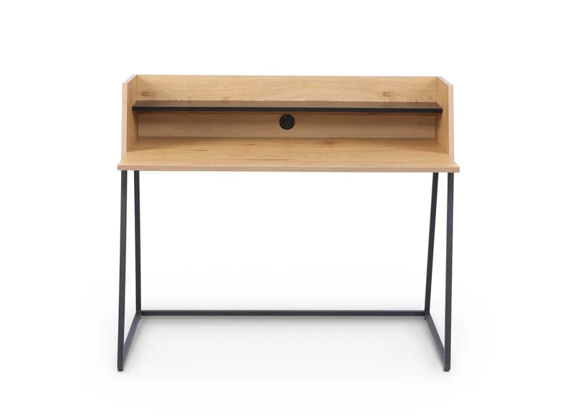Bureau avec étagère design industriel en bois et métal LUDINE