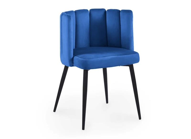 Lot de 2 chaises design en velours bleu DEBBY