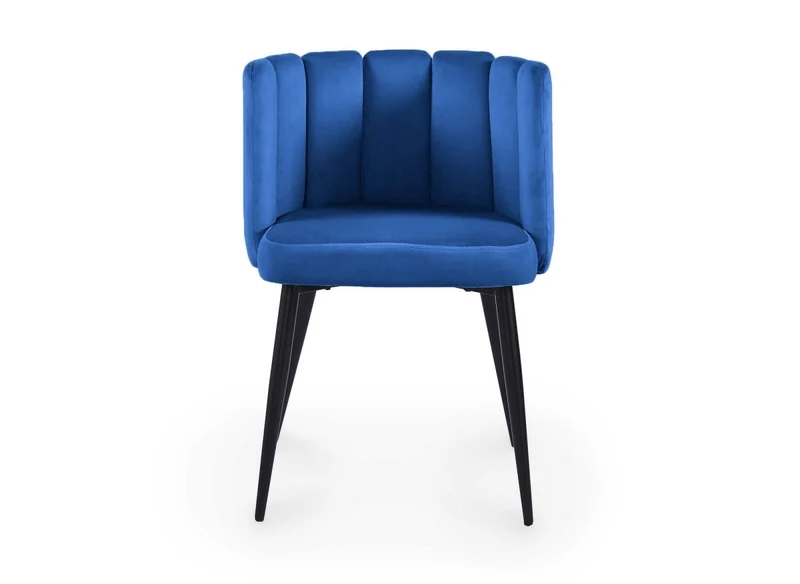 Lot de 2 chaises design en velours bleu DEBBY