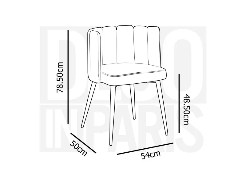 Lot de 2 chaises design en velours bleu DEBBY