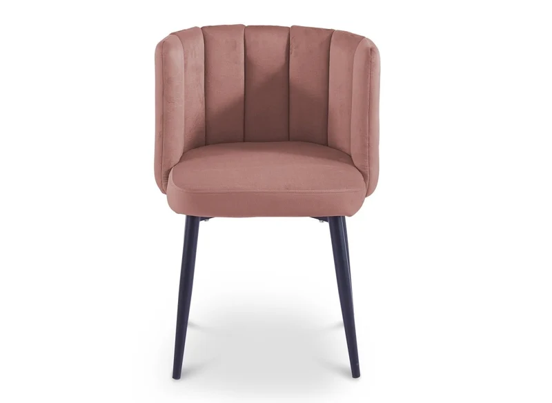 Lot de 2 chaises design en velours rose DEBBY