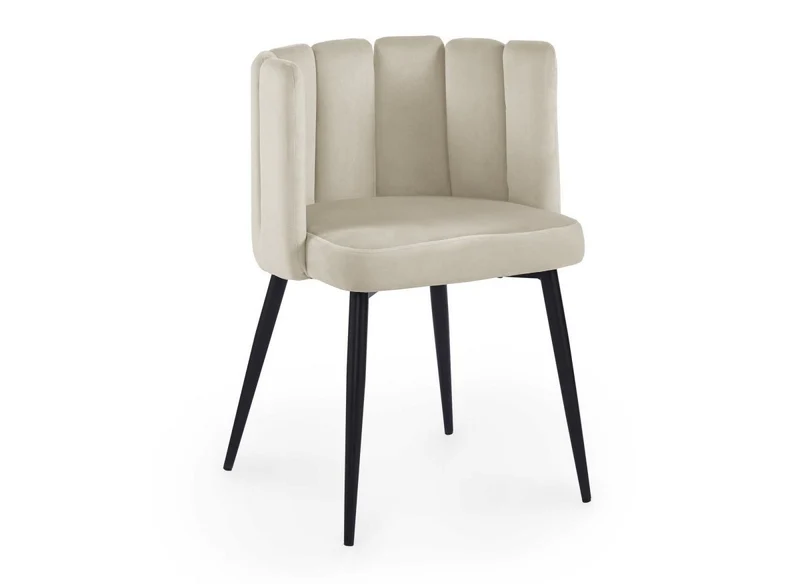 Lot de 2 chaises design en velours beige DEBBY